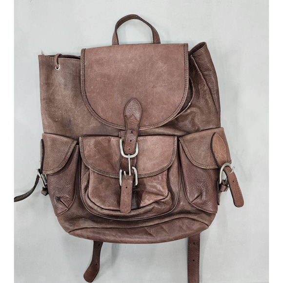 Artisan Other - Handmade Genuine Real Soft Brown Leather Backpack Bag